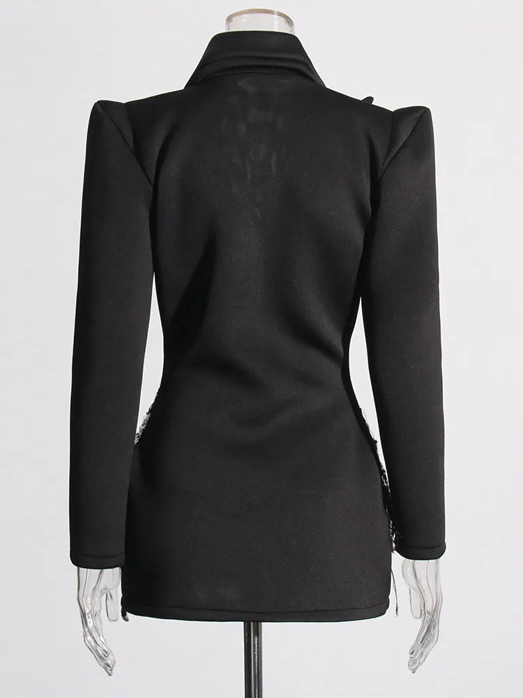 Elegantes ärmelloses Midi-Kleid mit Rundhalsausschnitt und Patchwork-Schal – stilvolle Tunika für Damen