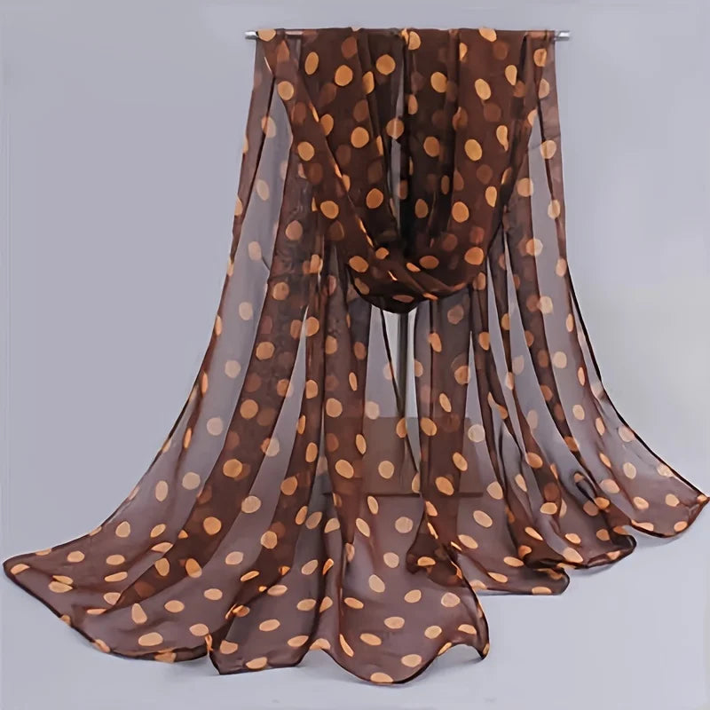 Damen Chiffon Hijab Schal gepunktet Strand Sommer Pareo Bandana muslimisch