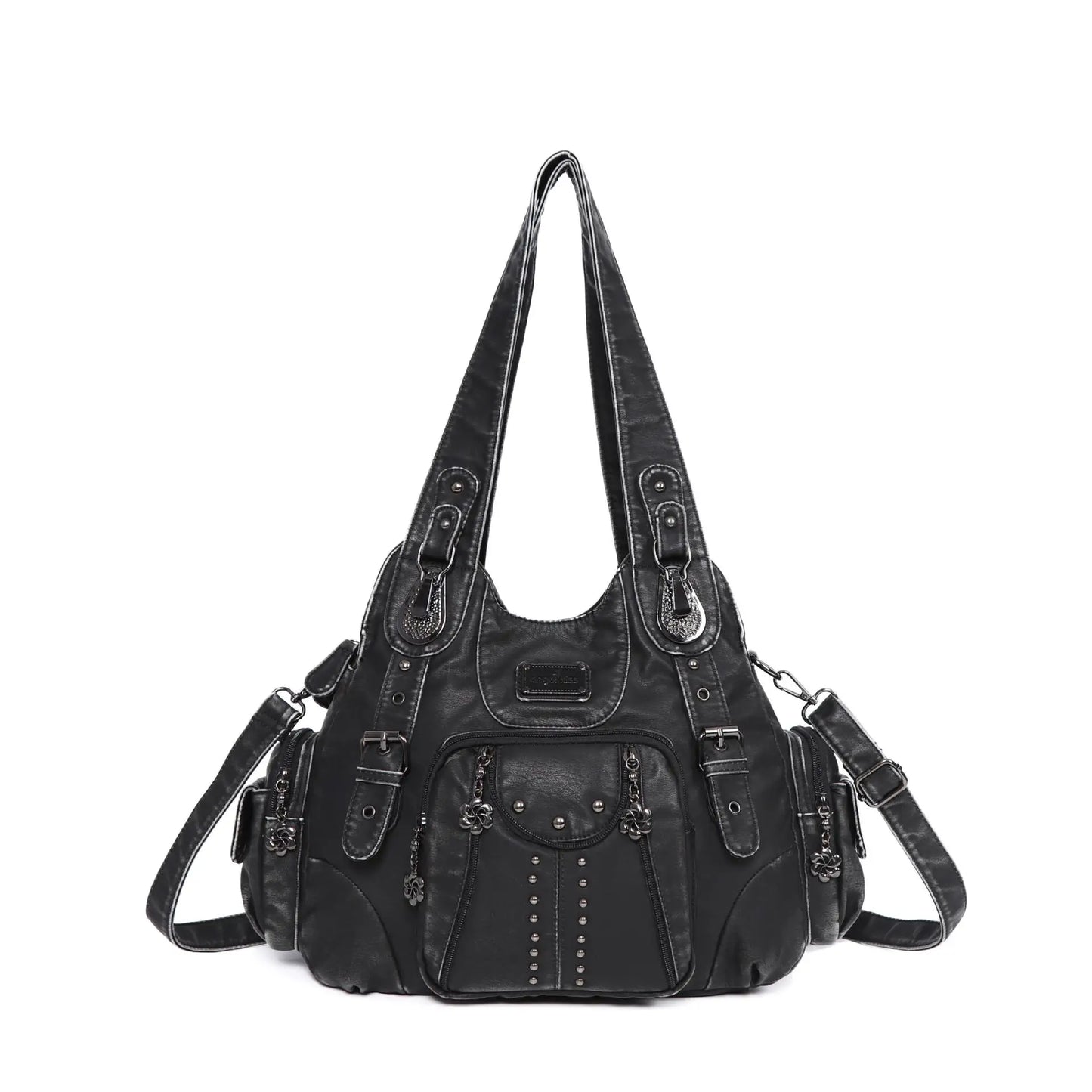 Damen-Schultertasche aus PU-Leder Großes Fassungsvermögen und Eleganter Vintage-Stil