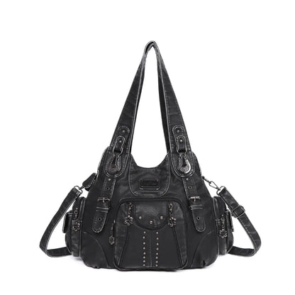 Damen-Schultertasche aus PU-Leder großes Fassungsvermögen ideal für Alltag und Reisen