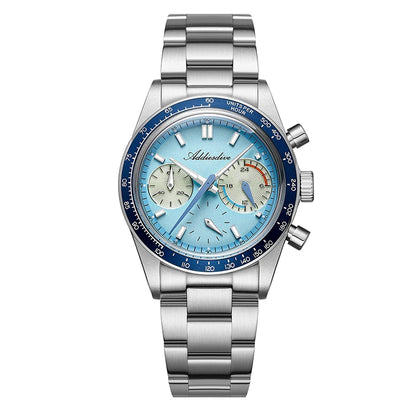 ADDIESDIVE 37mm Men Watch AD2539 BGW9 Super Luminous Chronograph Watch Bubble Mirror Glass 10Bar Waterproof VK63 Quartz Watches