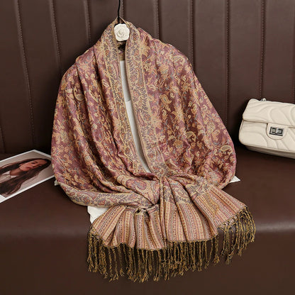 Damen Winterschal Kaschmir Jacquard Paisley lang Pashmina Bandana Foulard Luxus