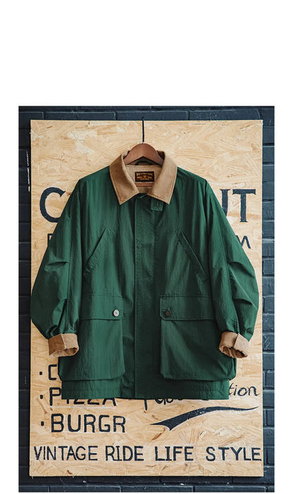 Herren Retro Safari Jacke mit mehreren Taschen im klassischen Stil