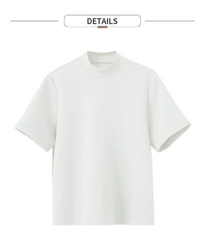 Damen Casual T-Shirt mit Gedrucktem Rollkragen und Kurzarm für den Sommer