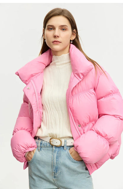 Damen-Wollpullover mit Stehkragen, langarm, weiß, unter Jacke