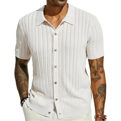 Herren Kurzarmshirt mit Dreiviertelärmeln im koreanischen Stil – elegantes, leichtes Sommer-Oberteil aus Eisseide