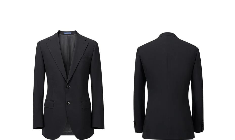 Herrenanzug aus 100% Wolle in tiefem Blau, doppelt geknöpft – ideal für Hochzeit, Dinnerparty oder den täglichen eleganten Auftritt.