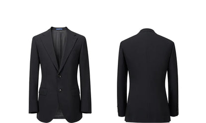 Herrenanzug aus 100% Wolle in tiefem Blau, doppelt geknöpft – ideal für Hochzeit, Dinnerparty oder den täglichen eleganten Auftritt.