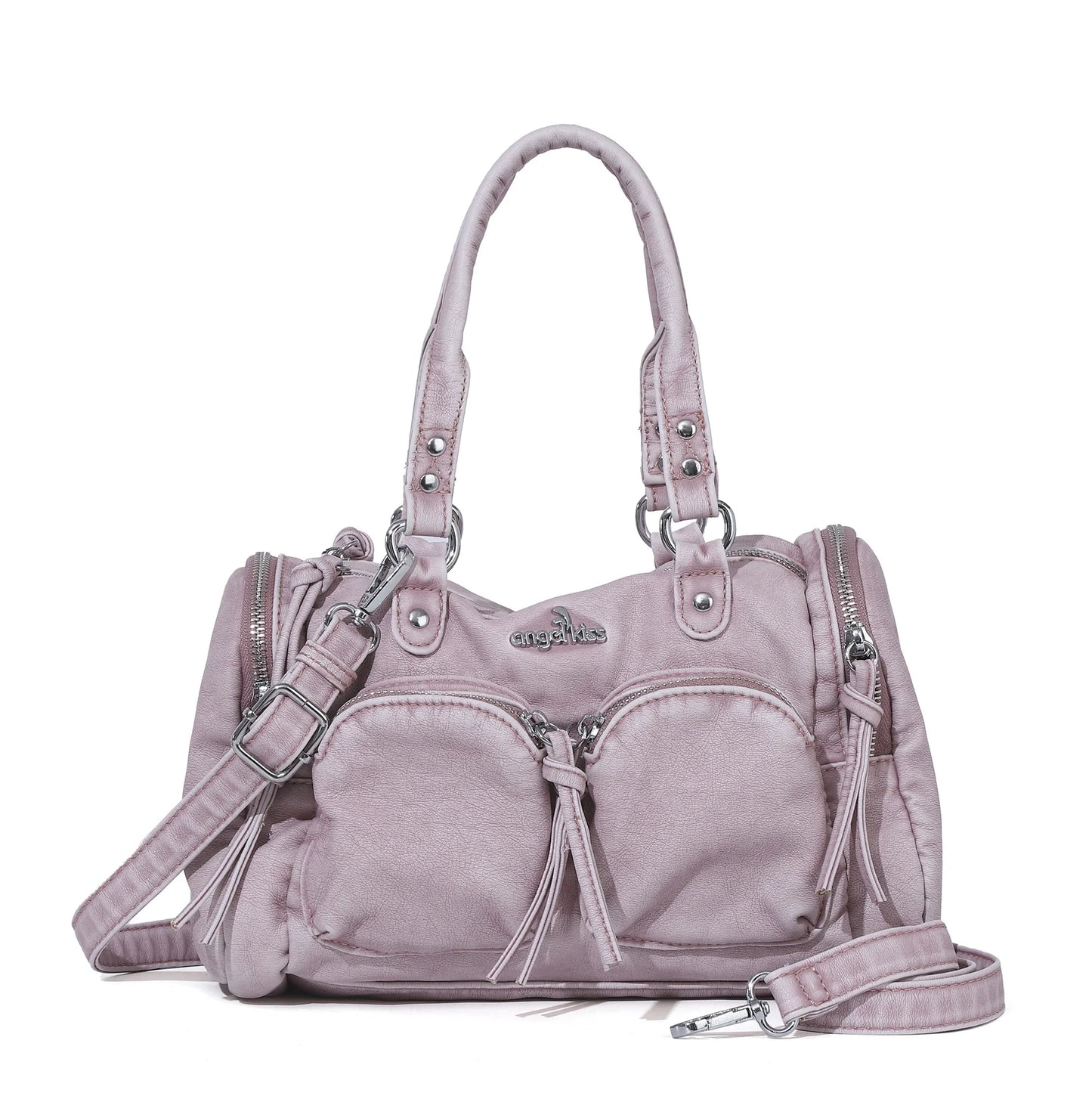 Damen-Handtasche Mit Top-Griff Und Reißverschluss Aus PU-Leder In Vintage-Optik Und Viel Stauraum