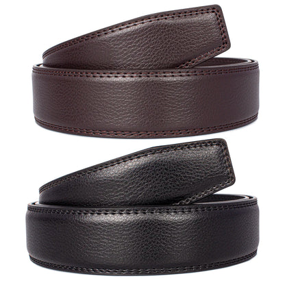 Herren Leder-Gürtelriemen ohne Schnalle 3,5 cm Rindsleder Casual Business