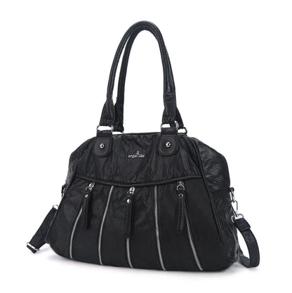 Damen-Handtasche Denim Mit Gepolstertem Tragegriff Und Viel Platz Für Alltag Und Reisen Mit Mehrfachfächern