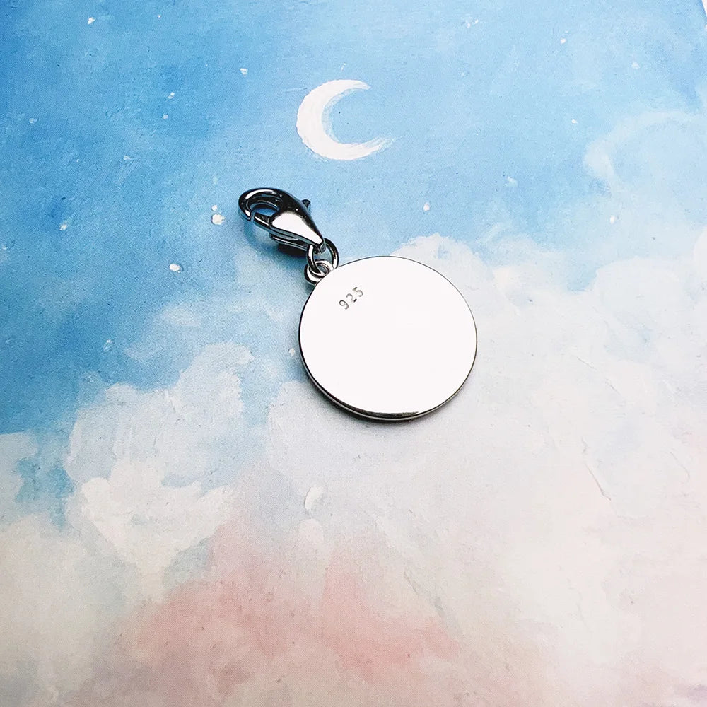 Damen-Charm-Anhänger Schutzengel Scheibe Disc aus Sterlingsilber