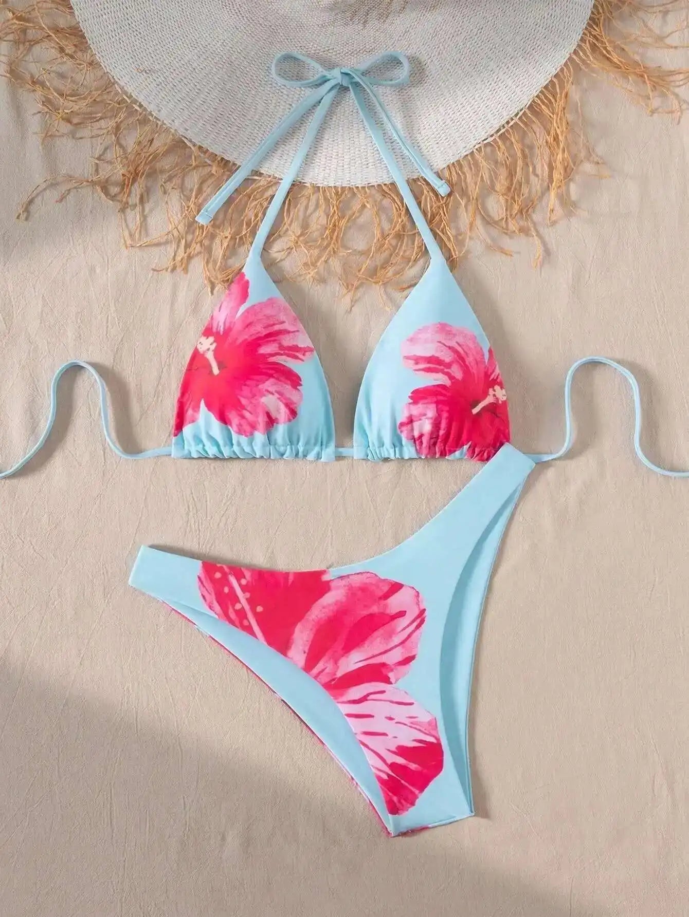 Glamouröses Damen-Bikini-Set mit Push-up-Effekt und glänzendem Design – perfekt für den Strand oder Pool