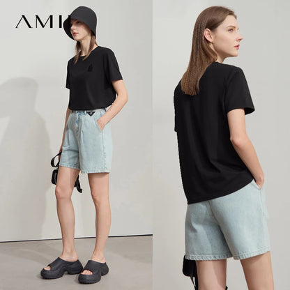 Damen T-Shirt aus Eisprozellan mit Rundhalsausschnitt und antibakteriellen Eigenschaften