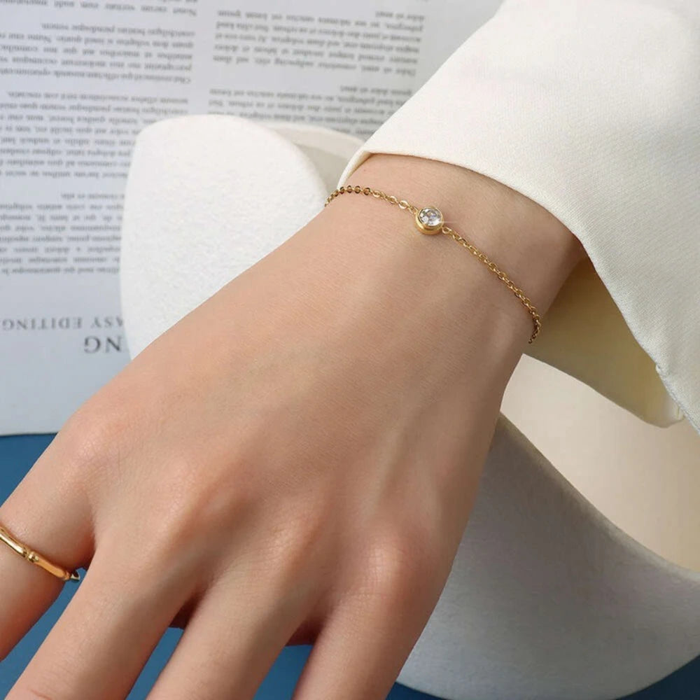 Damen-Armband mit Moissanit in Lünettenfassung