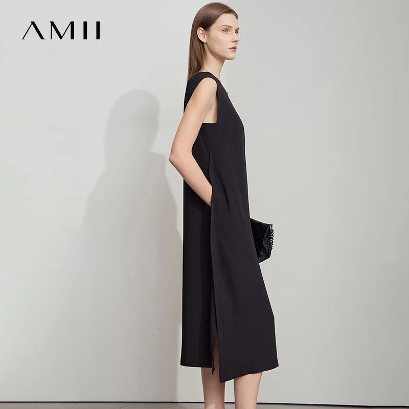 Elegantes Ärmelloses Bürokleid Für Damen Aus Chiffon