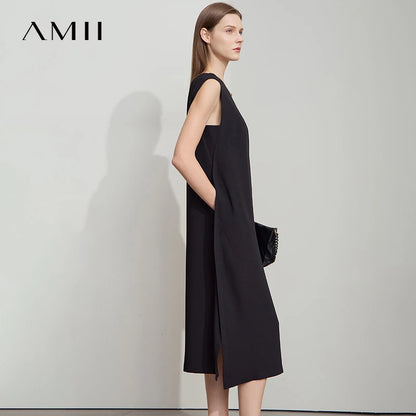 Elegantes Ärmelloses Bürokleid Für Damen Aus Chiffon