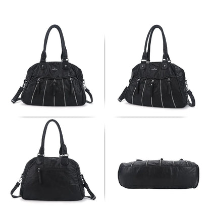 Damen-Handtasche Denim Mit Gepolstertem Tragegriff Und Viel Platz Für Alltag Und Reisen Mit Mehrfachfächern