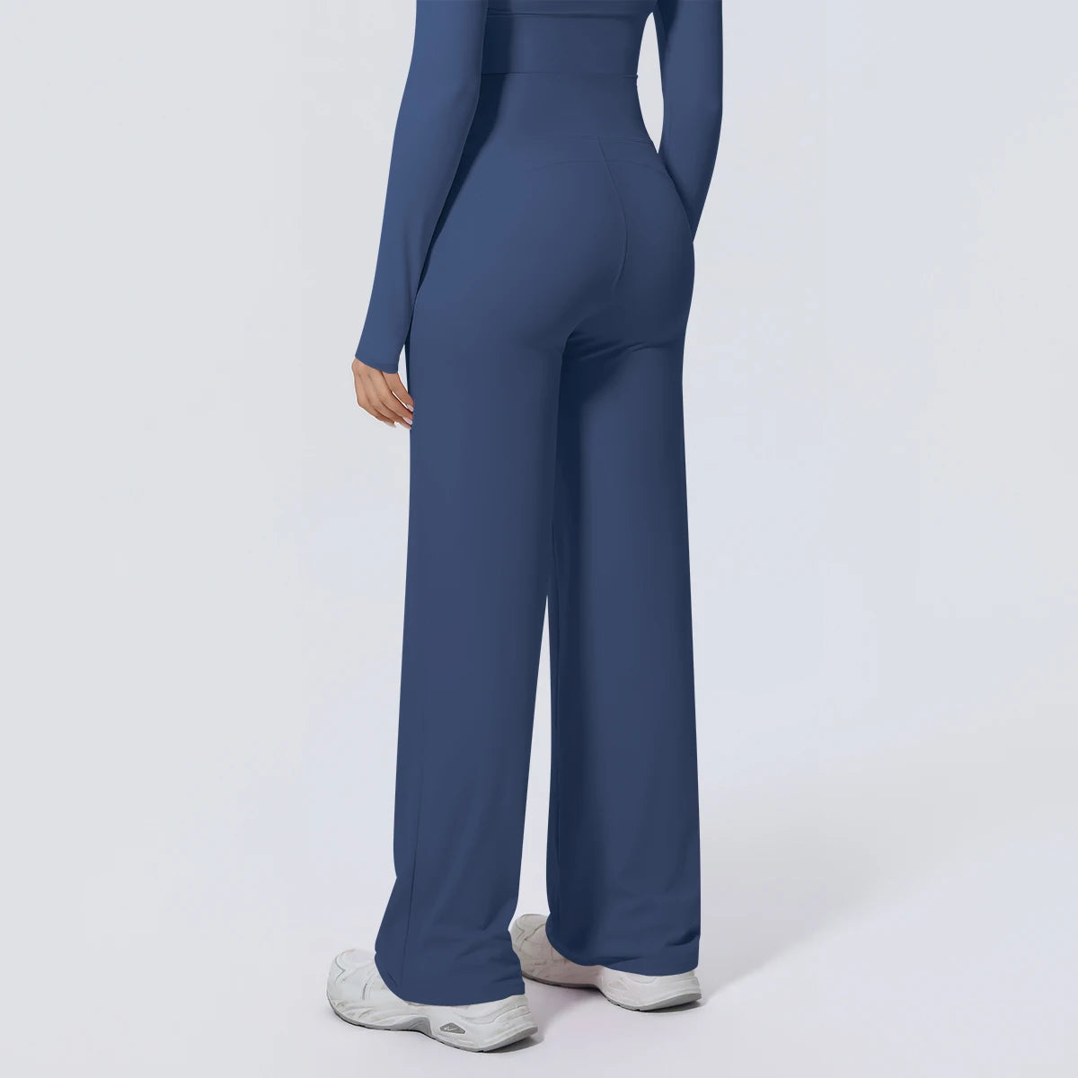 Dunkelblaue Yoga-Sommerhose mit weitem Bein