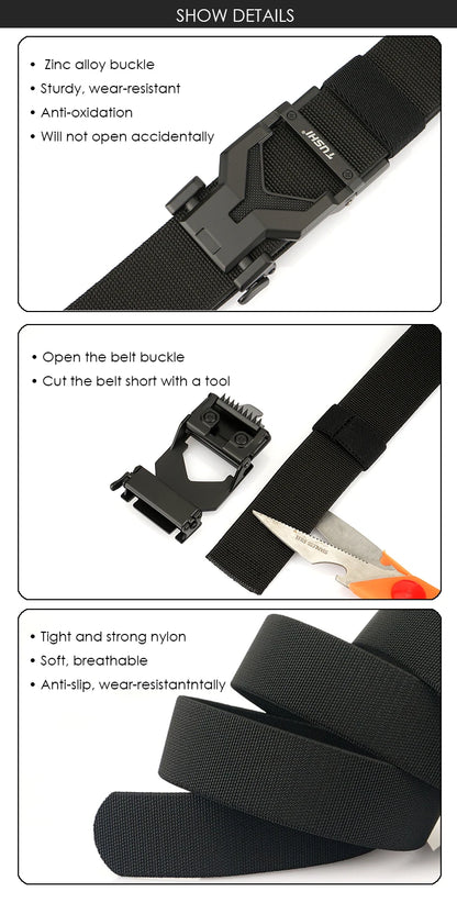 Herren-Gürtel Elastischer 3,8 Zentimeter Breite Gurtband Mit Metall-Schnalle Und Automatikverschluss