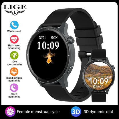 LIGE 2025 Sprachanruf Smart Uhr Damen 1,39 "360*360 HD Gesundheit Tracker Smartwatch Für Xiaomi Frauen Männer 3D Dynamische Zifferblatt Uhr