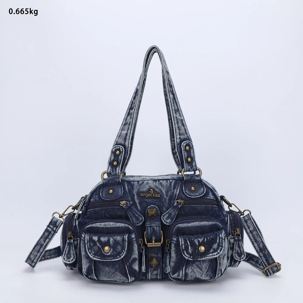 Damen-Schultertasche aus PU-Leder in kompakter Bauweise mit Angenehmer Haptik und Mehrfachfächern