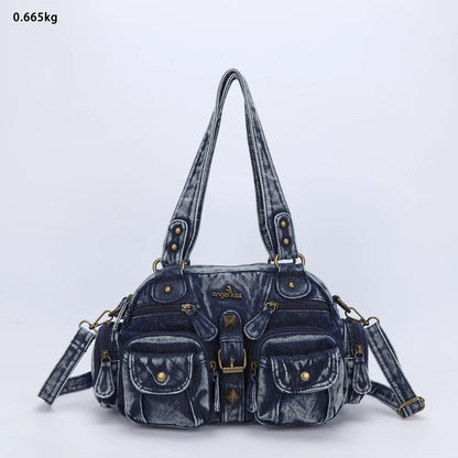 Damen-Schultertasche aus PU-Leder in kompakter Bauweise mit Angenehmer Haptik und Mehrfachfächern