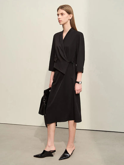 Modernes Gespaltenes Midi Kleid Für Damen Mit Zweiteilerlook Und Slim Schnitt