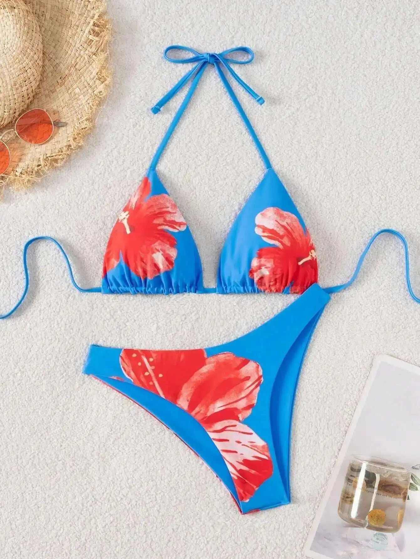 Glamouröses Damen-Bikini-Set mit Push-up-Effekt und glänzendem Design – perfekt für den Strand oder Pool