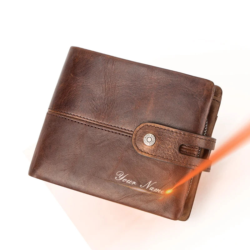 Herren Echtleder Geldbörse Bifold Vintage RFID Kartenhalter Geldclip Münzfach Reise