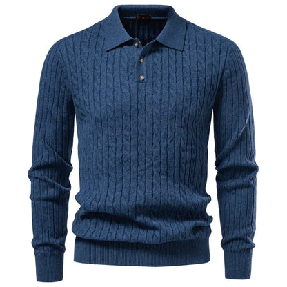 Premium Herren Zopfmuster Pullover Kunstkaschmir Warm