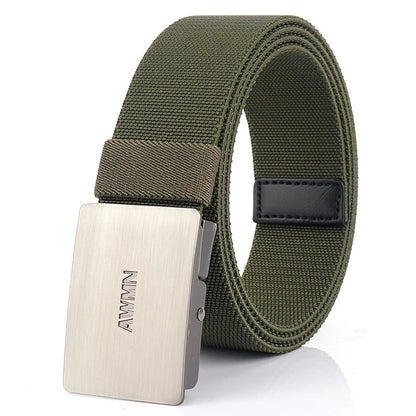 VATLY Silber Stretch-Gürtel Herren 3,8 cm mit Schnellverschluss 105–125 cm