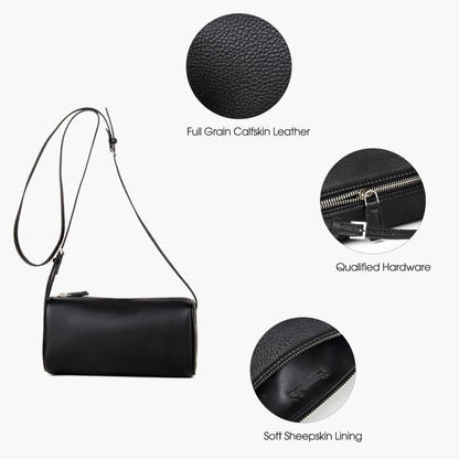 Rindsleder-Handtasche | Top-Handle Mit Schultergurt