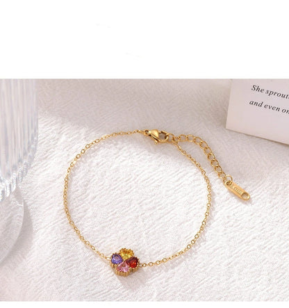 Damen-Armband mit bunten Zirkonia-Herzen