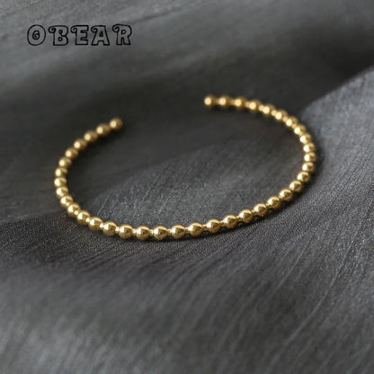 Damen-Armreif mit Perlen-Optik aus Edelstahl