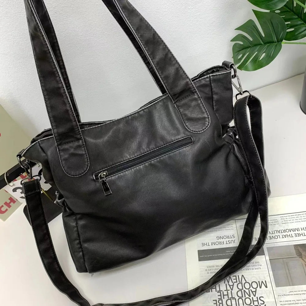 Damen-Handtasche Großes Fassungsvermögen mit Oberem Tragegriff für Alltag und Einkauf