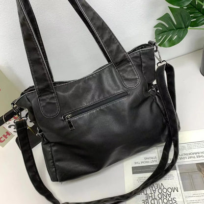 Damen-Handtasche Großes Fassungsvermögen mit Oberem Tragegriff für Alltag und Einkauf