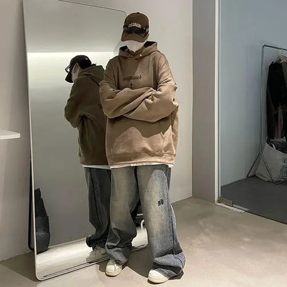 Lässiger Herren-Hoodie mit Rundhalsausschnitt und Vintage-Cartoon-Print – ideal für Herbst und Winter