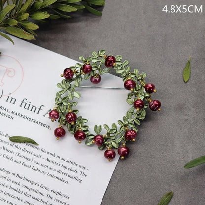 Brosche Pflanze Perle Handgemacht Retro Corsage Damen Mantel