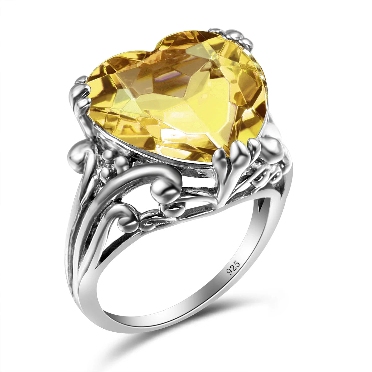 Damen-Ring aus 925-Silber mit Herzform und Mystic-Topas Regenbogenfarben für Alltag und festliche Anlässe