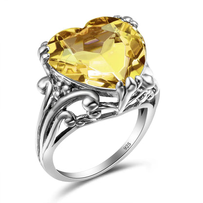 Damen-Ring aus 925-Silber mit Herzform und Mystic-Topas Regenbogenfarben für Alltag und festliche Anlässe