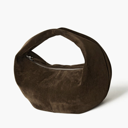 Große Damen-Hobo-Tasche Aus Wildleder | Dumpling-Form, Luxus Stil