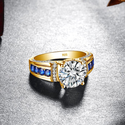 Damen-Ring Moissanit D-Farbton VVS1 2 Ct Sterlingsilber 925 Schmuckqualität Premium