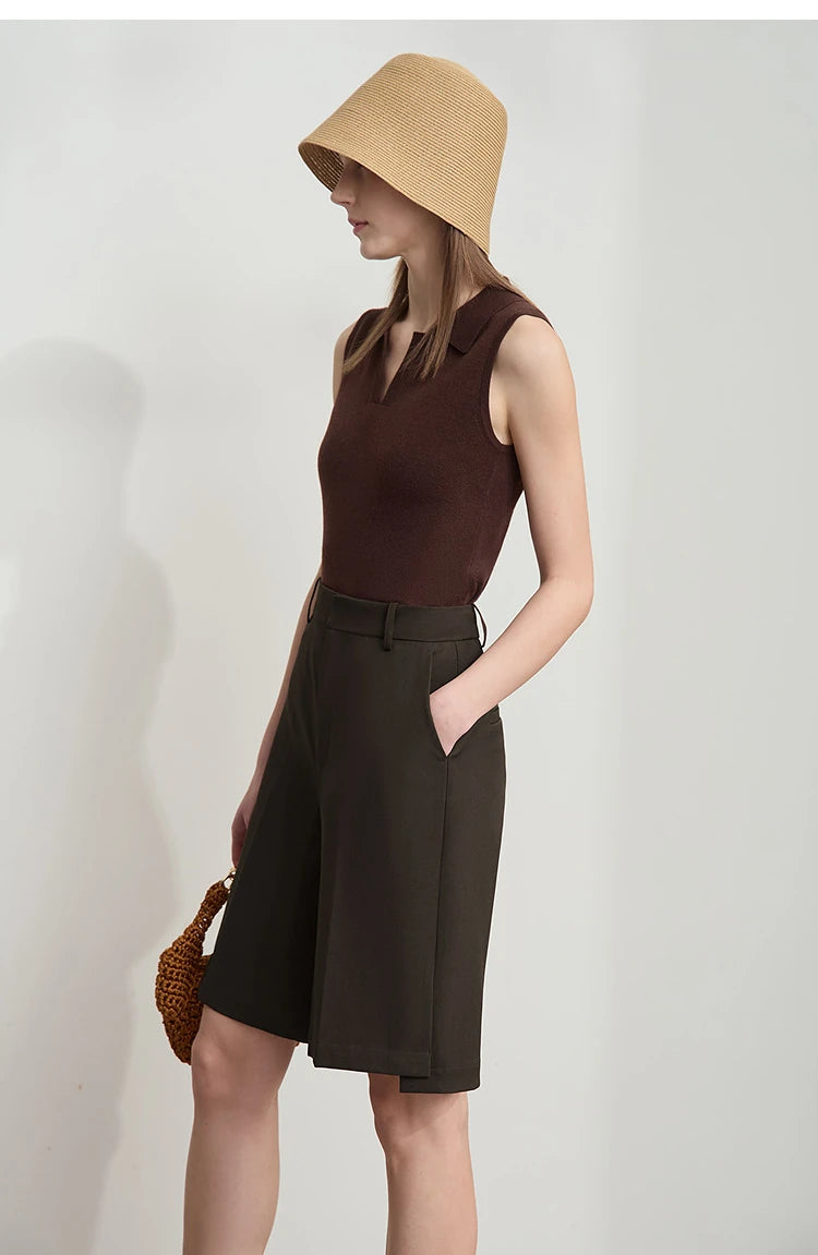 Damen Shorts im minimalistischen Stil mit Tasche für den Sommer