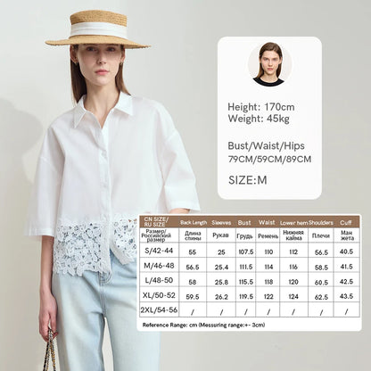 Damen Kurzarm Shirt mit drehbarem Kragen und solider Aushöhlung