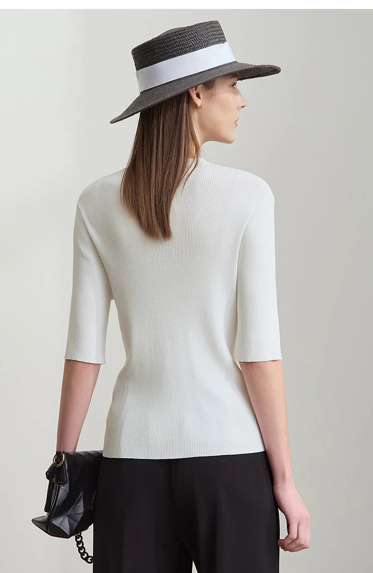 Damen V-Ausschnitt Strickjacke Slim Reißverschluss Viskose Herbst