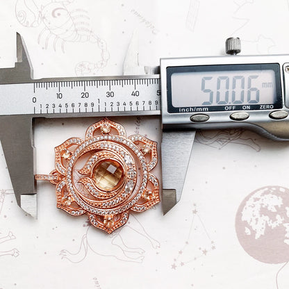 Damen-Anhänger Hand Fatima Chakra Lotus Bohemia aus Sterlingsilber