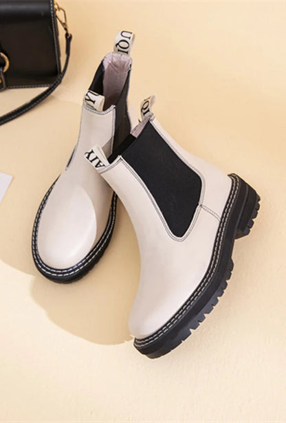 Women Winter Boots Sued Genuine Leather  New Fashion British Style Women Chelsea Boots Large Size 41　42　43 Female Ankle Boots