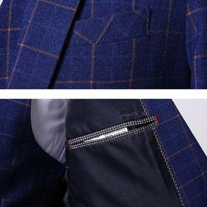Klassischer Herren Anzug 2-teilig: Kariertes Sakko und Hose für Business & Hochzeit