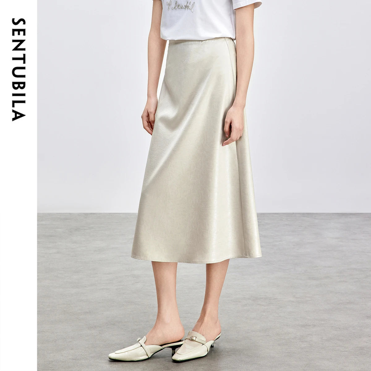 Damen A-Linie Rock mit elastischer Taille für Büro und Business-Tragen